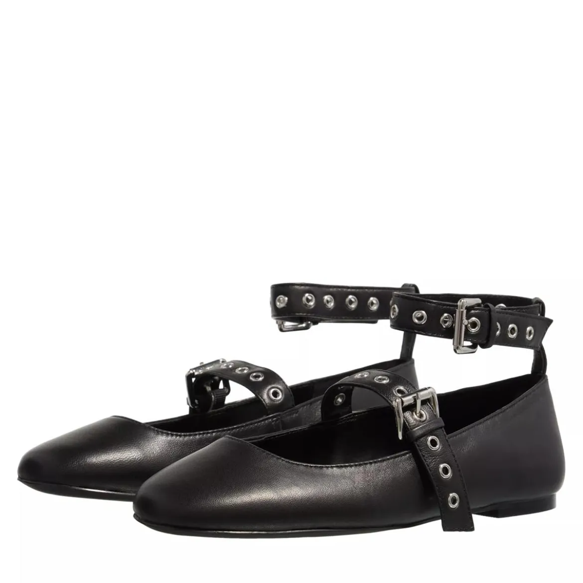 Steve Madden Macbeth Black Leather Ballerinas