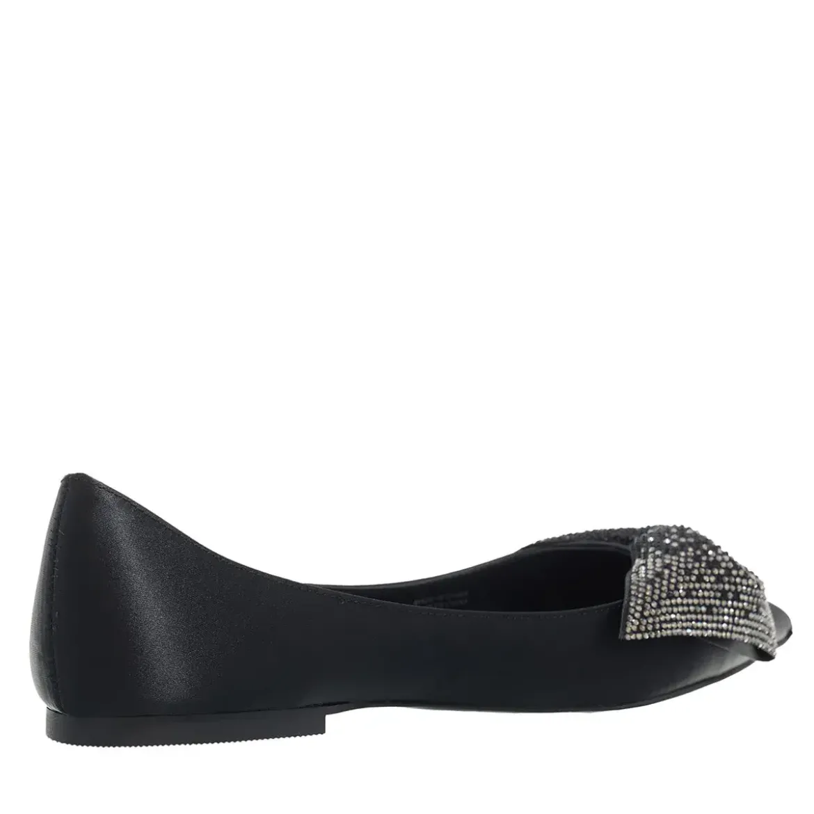Steve Madden Magi Black Satin Ballerinas
