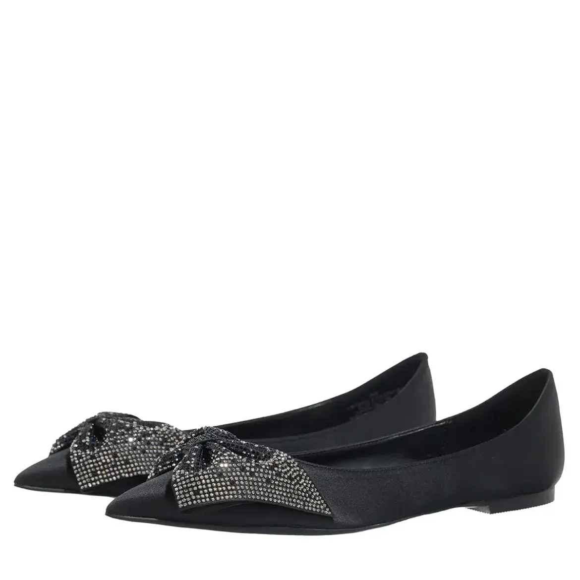 Steve Madden Magi Black Satin Ballerinas