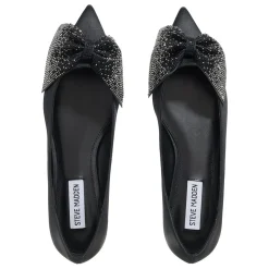 Steve Madden Magi Black Satin Ballerinas