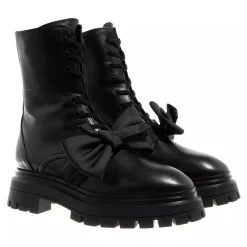 Stuart Weitzman Bedford Loveknot Bootie Black Schnürstiefel