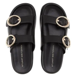 Stuart Weitzman Benni Sport Slide Black Sandalen