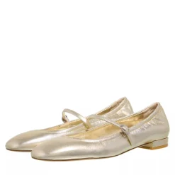 Stuart Weitzman Claris Ballet Flat Light Gold Ballerinas