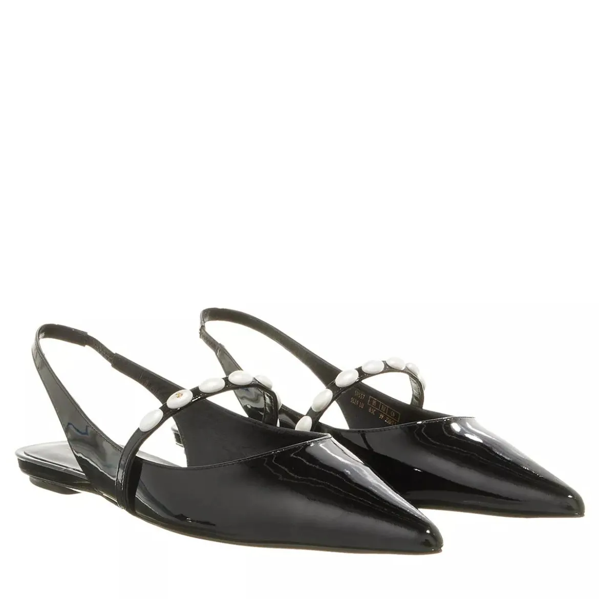 Stuart Weitzman Emlia Pearlita Slingback Flat Black Ballerinas