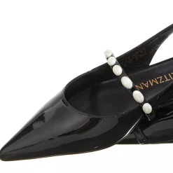 Stuart Weitzman Emlia Pearlita Slingback Flat Black Ballerinas
