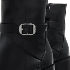 Stuart Weitzman Esme Belted Zip Bootie Black Stiefeletten