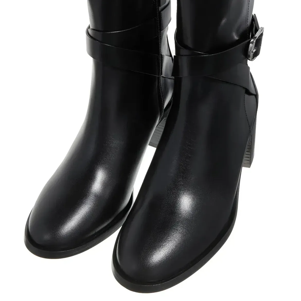 Stuart Weitzman Esme Belted Zip Bootie Black Stiefeletten