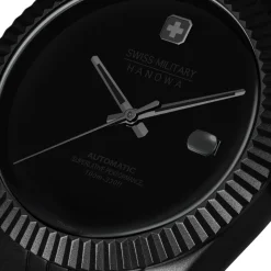 Swiss Military Hanowa Automatikuhr DARK NIGHT- Anzeige: 3 Zeiger- Qua schwarz Quarzuhr