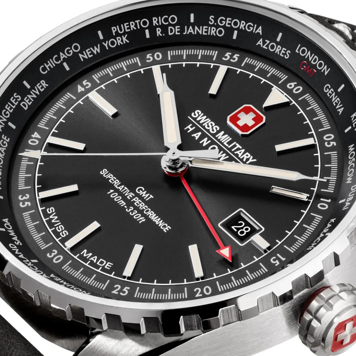 Swiss Military Hanowa Quarzuhr Afterburn Gmt schwarz Automatikuhr