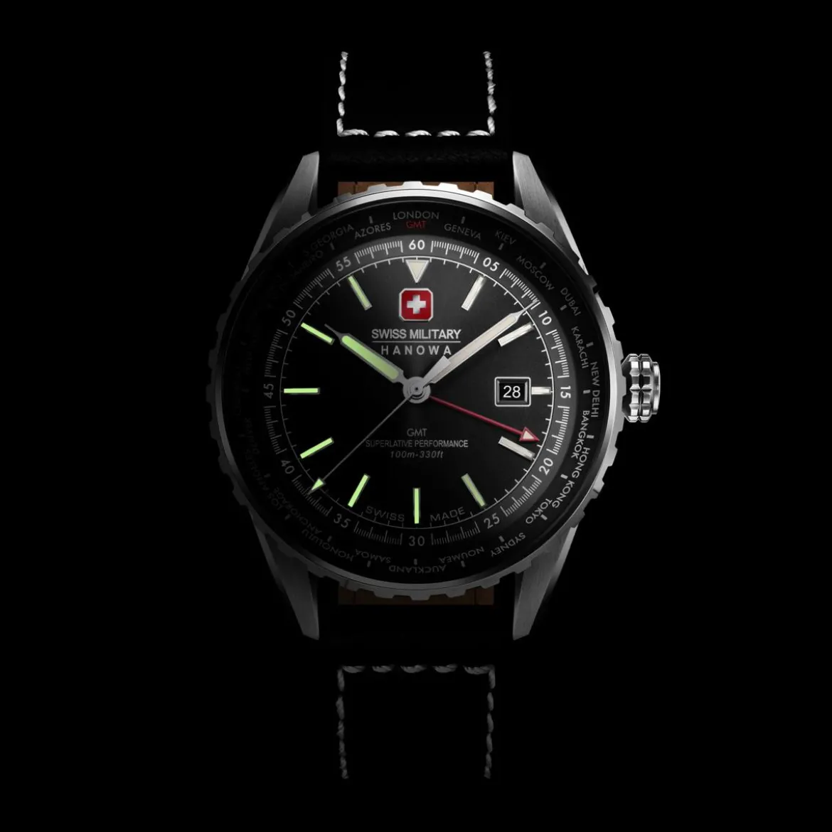 Swiss Military Hanowa Quarzuhr Afterburn Gmt schwarz Automatikuhr