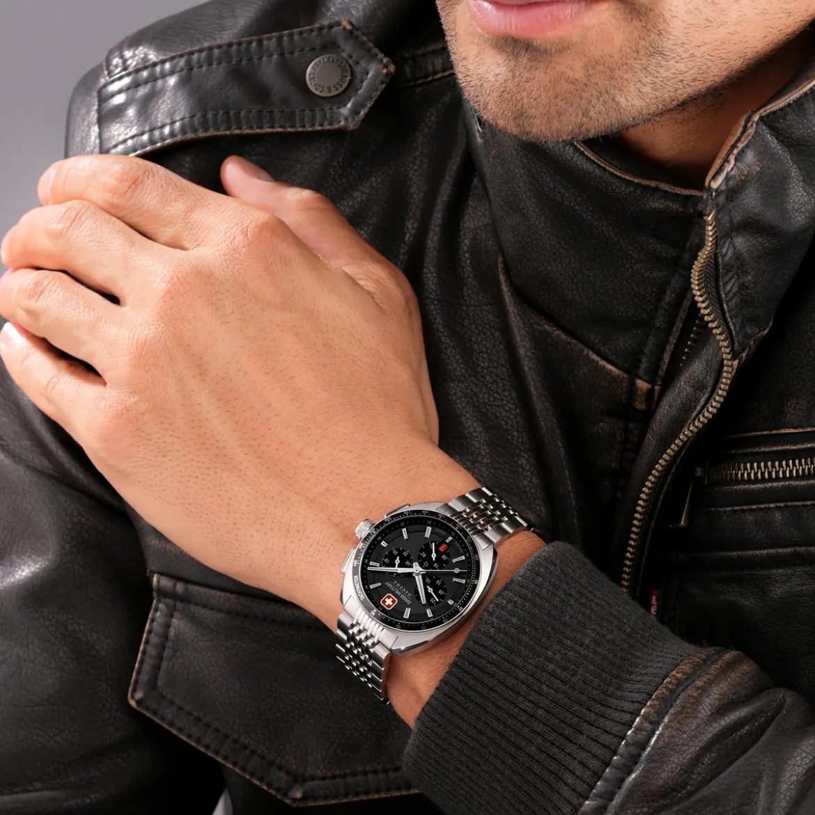 Swiss Military Hanowa Quarzuhr Defender silber Chronograph