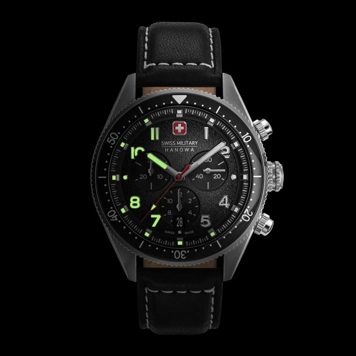 Swiss Military Hanowa Quarzuhr Greyhound Chrono schwarz Quarzuhr