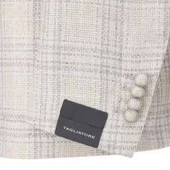 Tagliatore Karriertes Sakko beige Anzugjacke