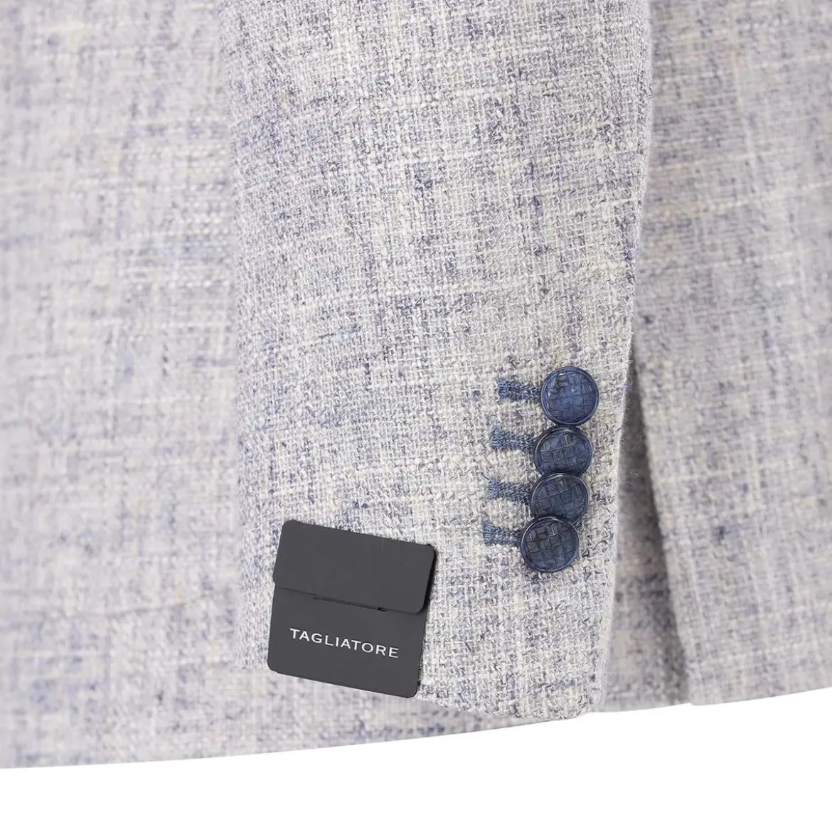 Tagliatore Sakko aus hochwertigem Strick blau Anzugjacke