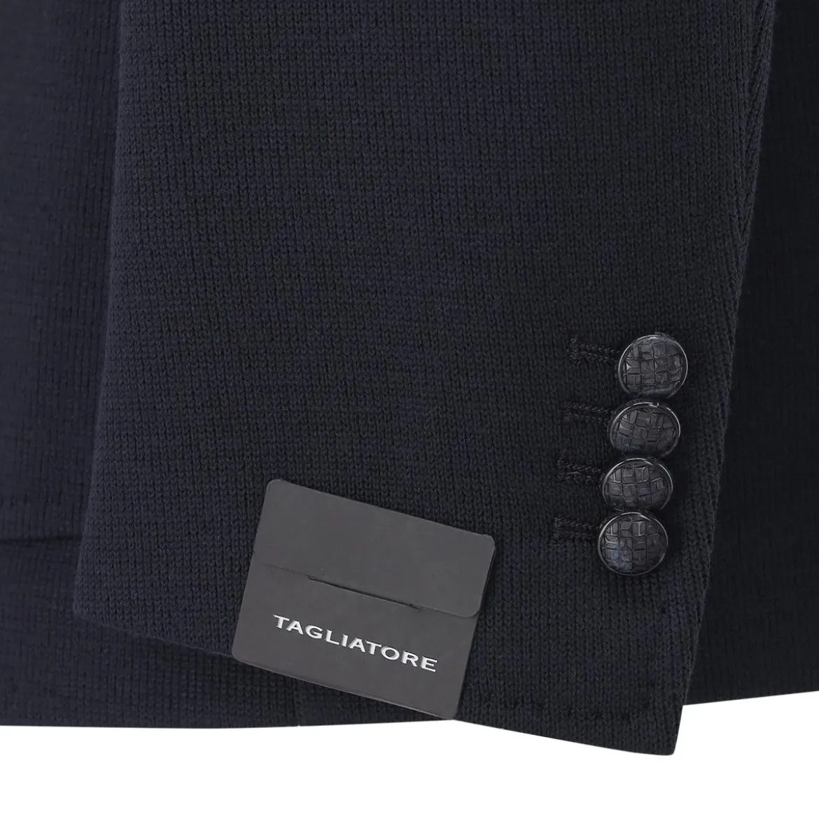 Tagliatore Stricksakko aus Wollmix blau Anzugjacke