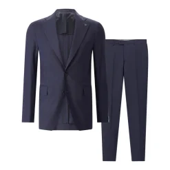 Tagliatore Zweiteiliger Anzug aus Wollmix blau Hosenanzug