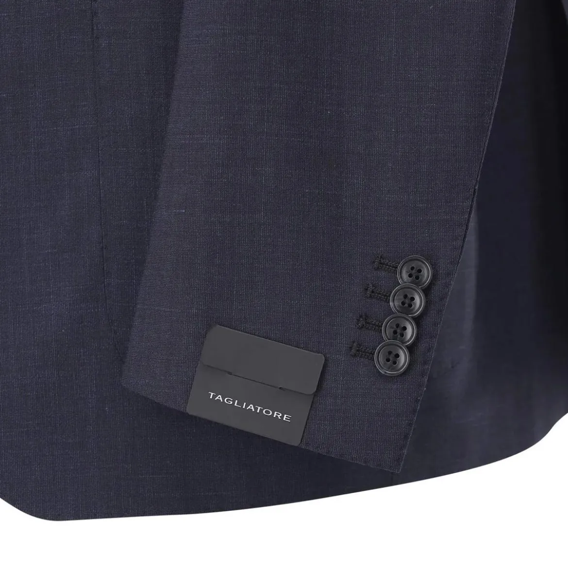 Tagliatore Zweiteiliger Anzug aus Wollmix blau Hosenanzug