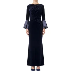 Talbot Runhof Abendkleid aus Samt blau Maxikleid