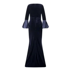 Talbot Runhof Abendkleid aus Samt blau Maxikleid