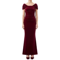 Talbot Runhof Abendkleid aus Samt rot Maxikleid