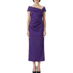 Talbot Runhof Drapiertes Abendkleid lila Maxikleid