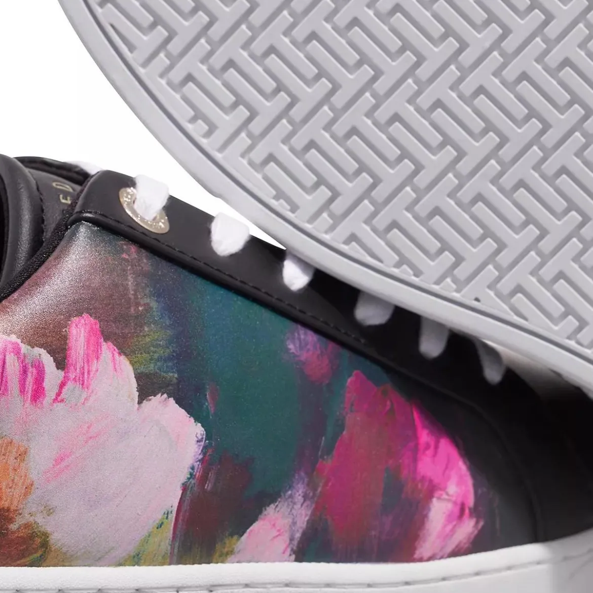 Ted Baker Artoh Art Print Leather Cupsole Sneaker Black Low-Top-Sneaker