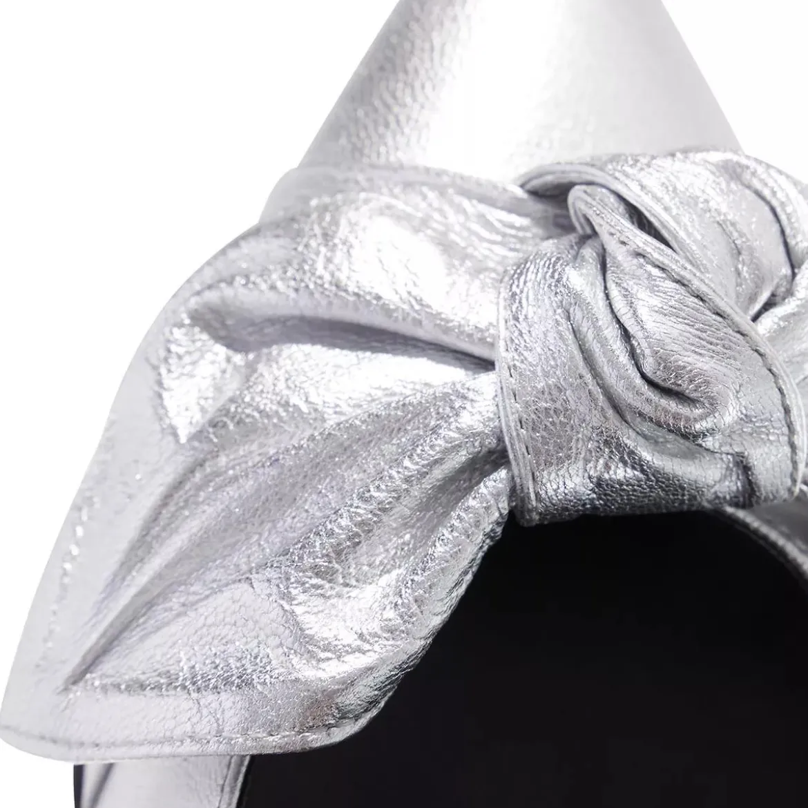 Ted Baker Ryal 100mm Metallic Bow Court Shoe Silver Pumps
