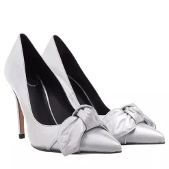 Ted Baker Ryal 100mm Metallic Bow Court Shoe Silver Pumps