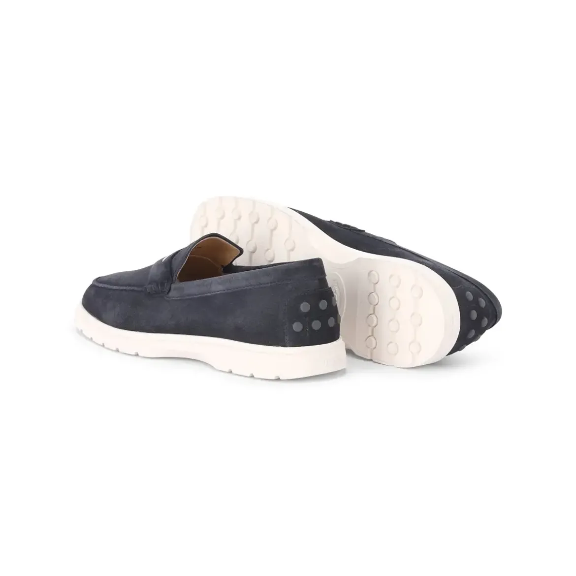 Tod's Loafers aus Veloursleder blau Schnürschuhe
