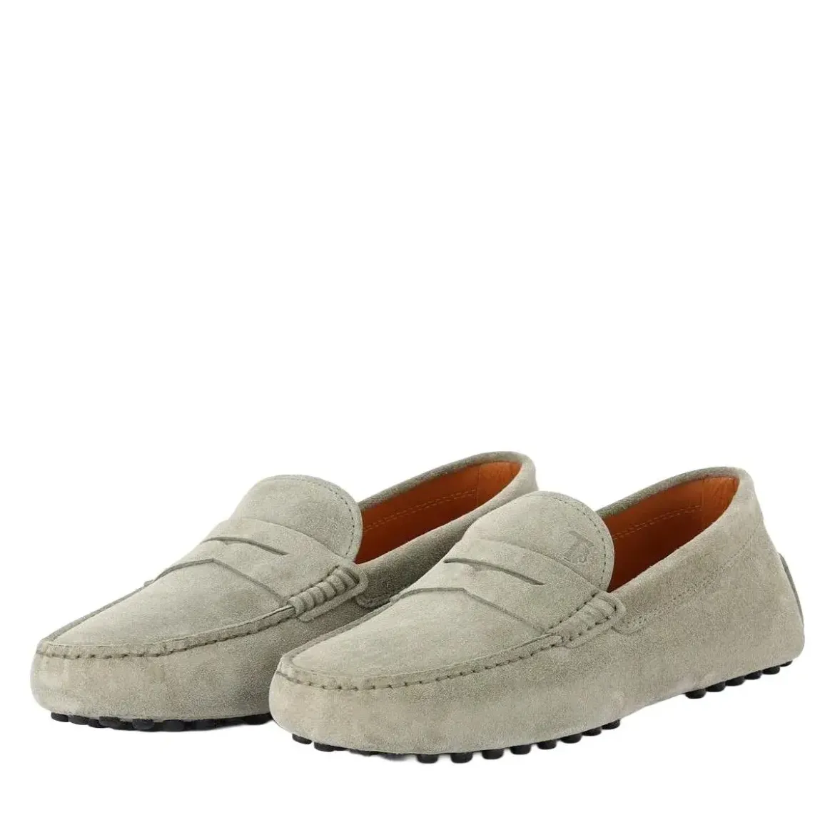 Tod's Mokassins aus Veloursleder grün Schnürschuhe