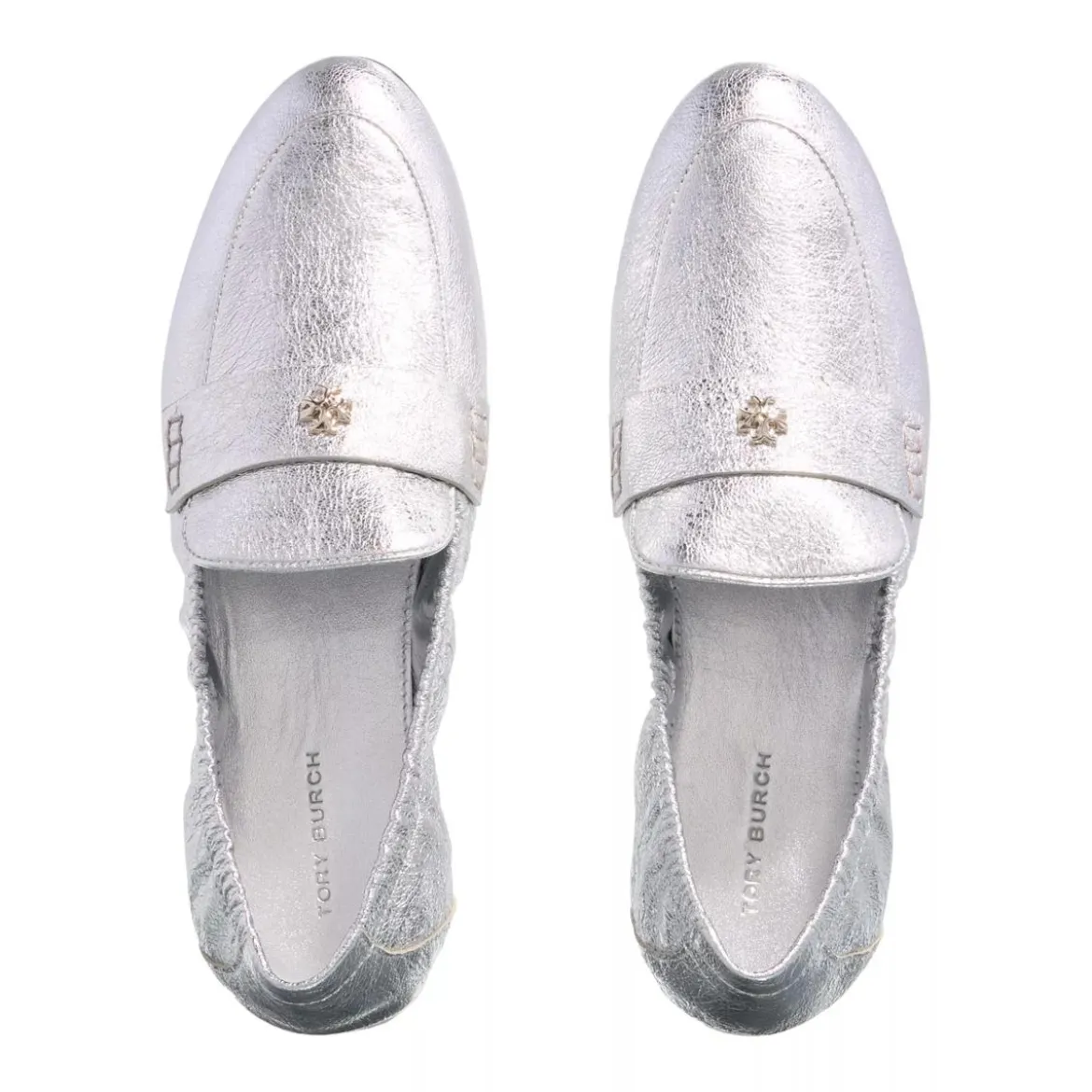 Tory Burch Ballet Loafer Shiny Silver Loafer