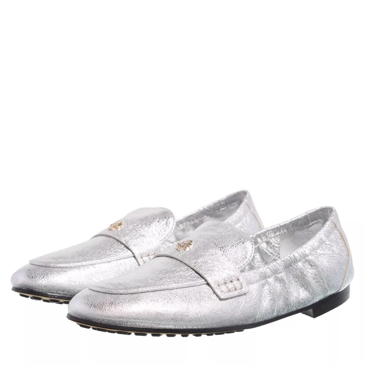 Tory Burch Ballet Loafer Shiny Silver Loafer