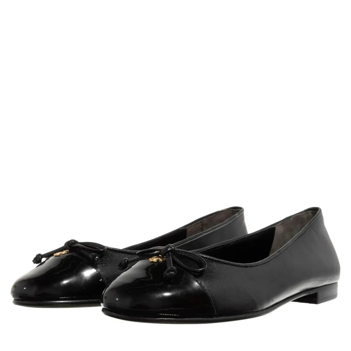 Tory Burch Cap-Toe Ballet Perfect Black/Perfect Black Ballerinas
