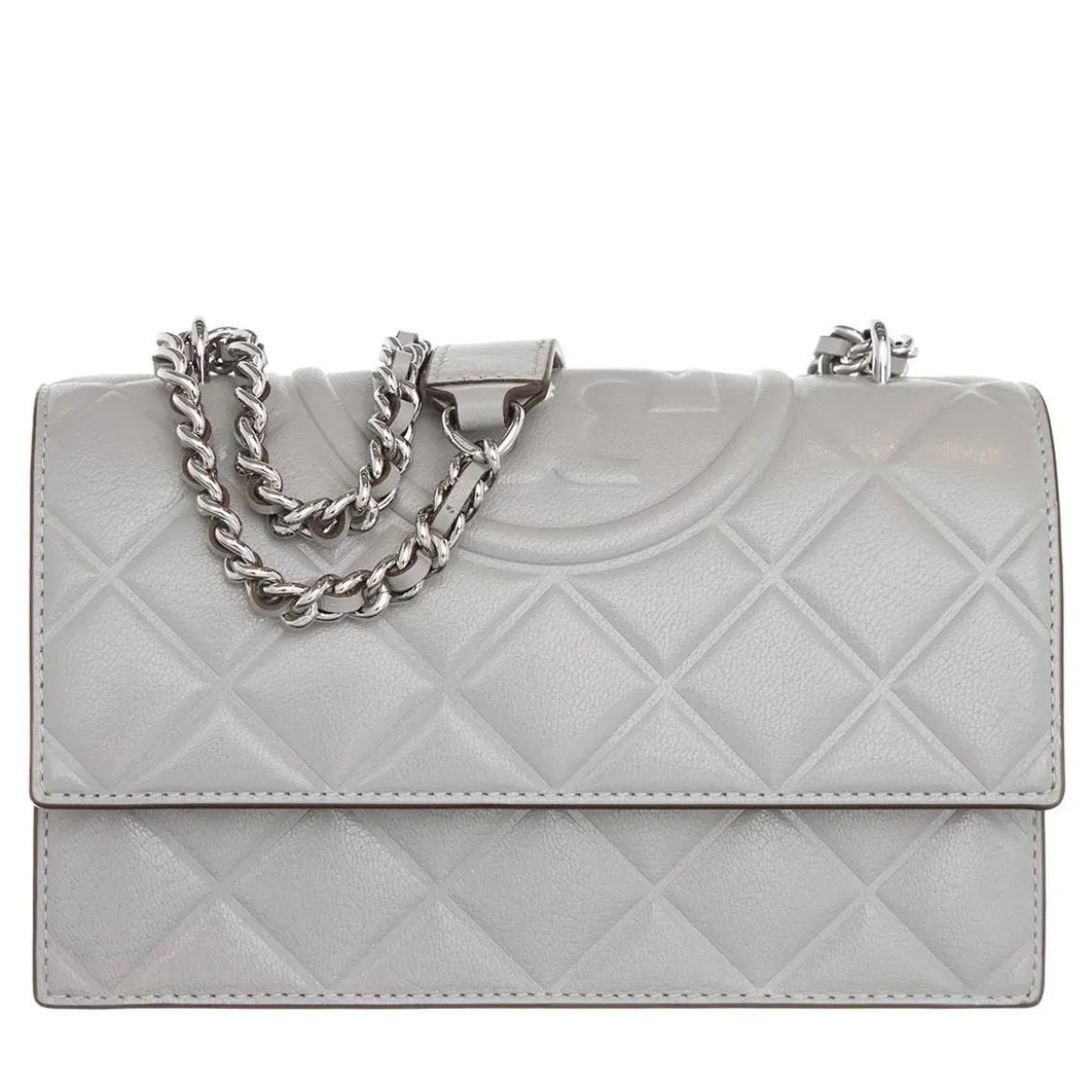 Tory Burch Fleming Small Convertible Shoulder Bag Gray Schultertasche