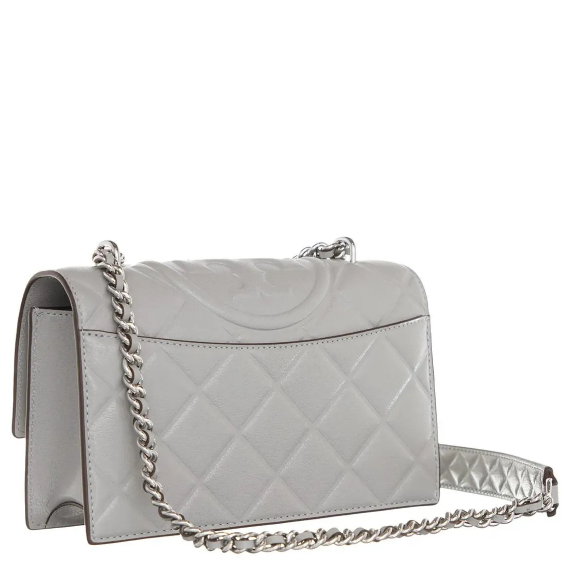 Tory Burch Fleming Small Convertible Shoulder Bag Gray Schultertasche