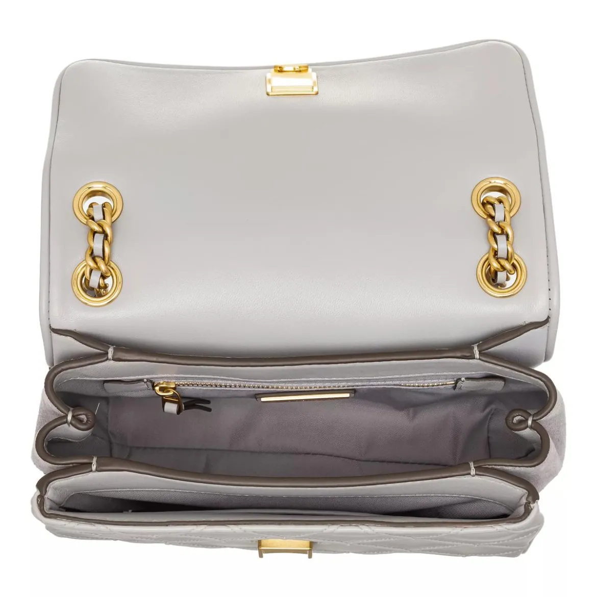 Tory Burch Fleming Soft Small Convertible Shoulder Bag Bay Gray Crossbody Bag