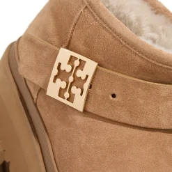 Tory Burch Mellow Shearling Platform Boot Light Chestnut / Gold Stiefeletten