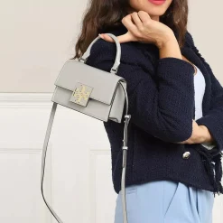 Tory Burch Trend Spazzolato Mini Top-Handle Bag Cloud Gray Satchel