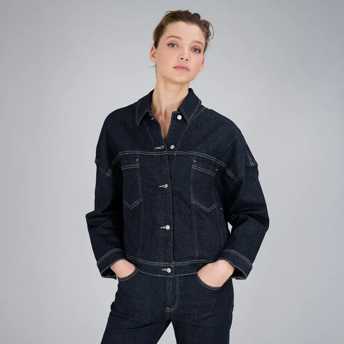 True Religion AMBER JACKET RAW dunkel-blau Jeansjacke