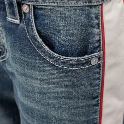 True Religion - Bobbi Baggy-Jeans- Mittelhohem Bund- Kontraste blau Jeans