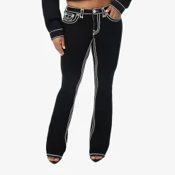 True Religion - Bootcut- Mid Rise- Ausgestelltes Bein- Superschwarz Bootcut-Jeans