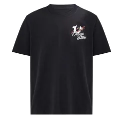 True Religion - Gerader Schnitt- Überschnittende Schultern- Ru schwarz T-Shirt