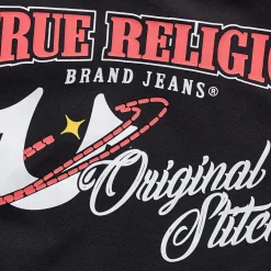 True Religion - Gerader Schnitt- Überschnittende Schultern- Ru schwarz T-Shirt
