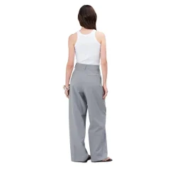 True Religion - Gerades Bein- Buntfalte- Bügelfalte- Unifarbe grau Hose