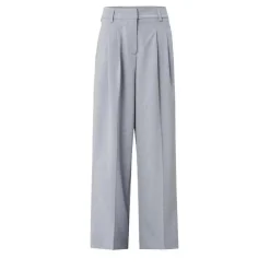 True Religion - Gerades Bein- Buntfalte- Bügelfalte- Unifarbe grau Hose