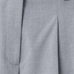 True Religion - Gerades Bein- Buntfalte- Bügelfalte- Unifarbe grau Hose