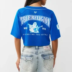 True Religion - Hemd/Bluse im Baseball-Stil- Lockere Passform- blau Bluse