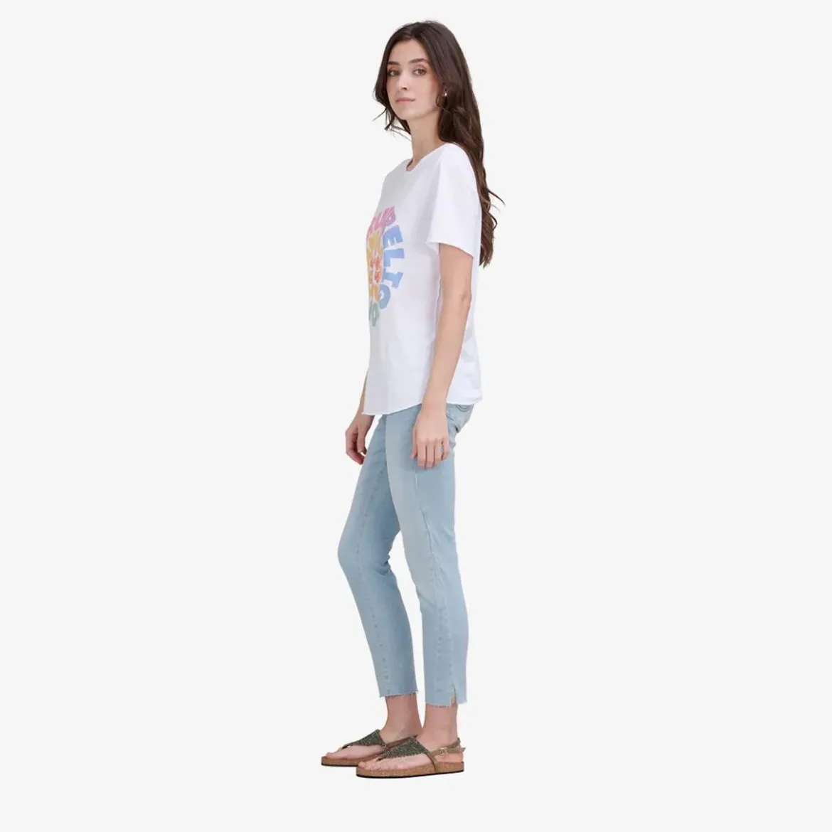 True Religion Jeans HALLE Crop Slit blau Jeans