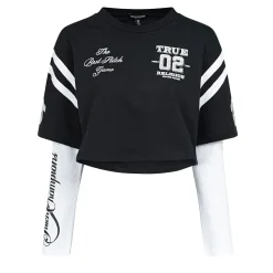 True Religion - Jersey Top mit integriertem langen Ärmel- Kontr bunt Longsleeve