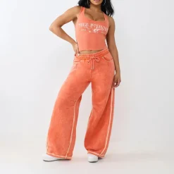 True Religion - Jogginghose- Entspannte Silhouette- Geschwunde orange Jogginghose